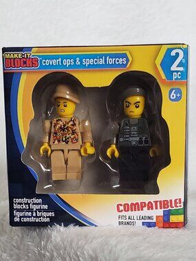 NIB!  Covert Ops & Special Forces Make-It Blocks Figures 2 pc. set